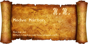 Medve Márton névjegykártya