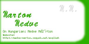 marton medve business card